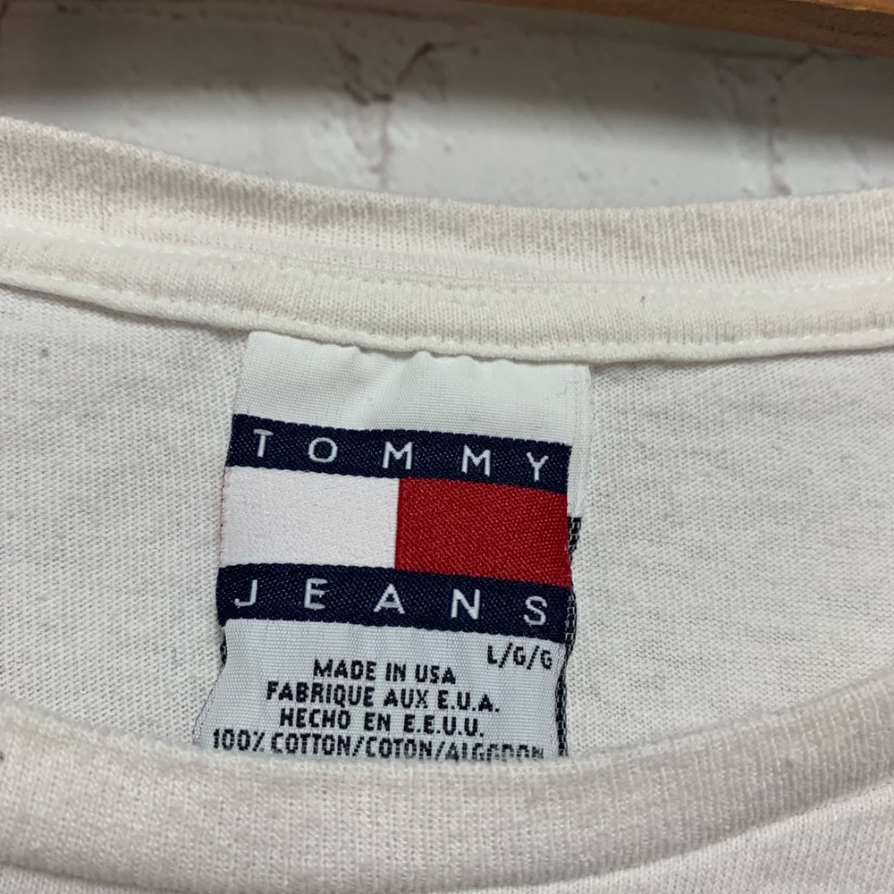 Vintage Tommy Hilfiger White 🇺🇸 American Flag T-Shirt for Men Size XL USA - Picture 2 of 3